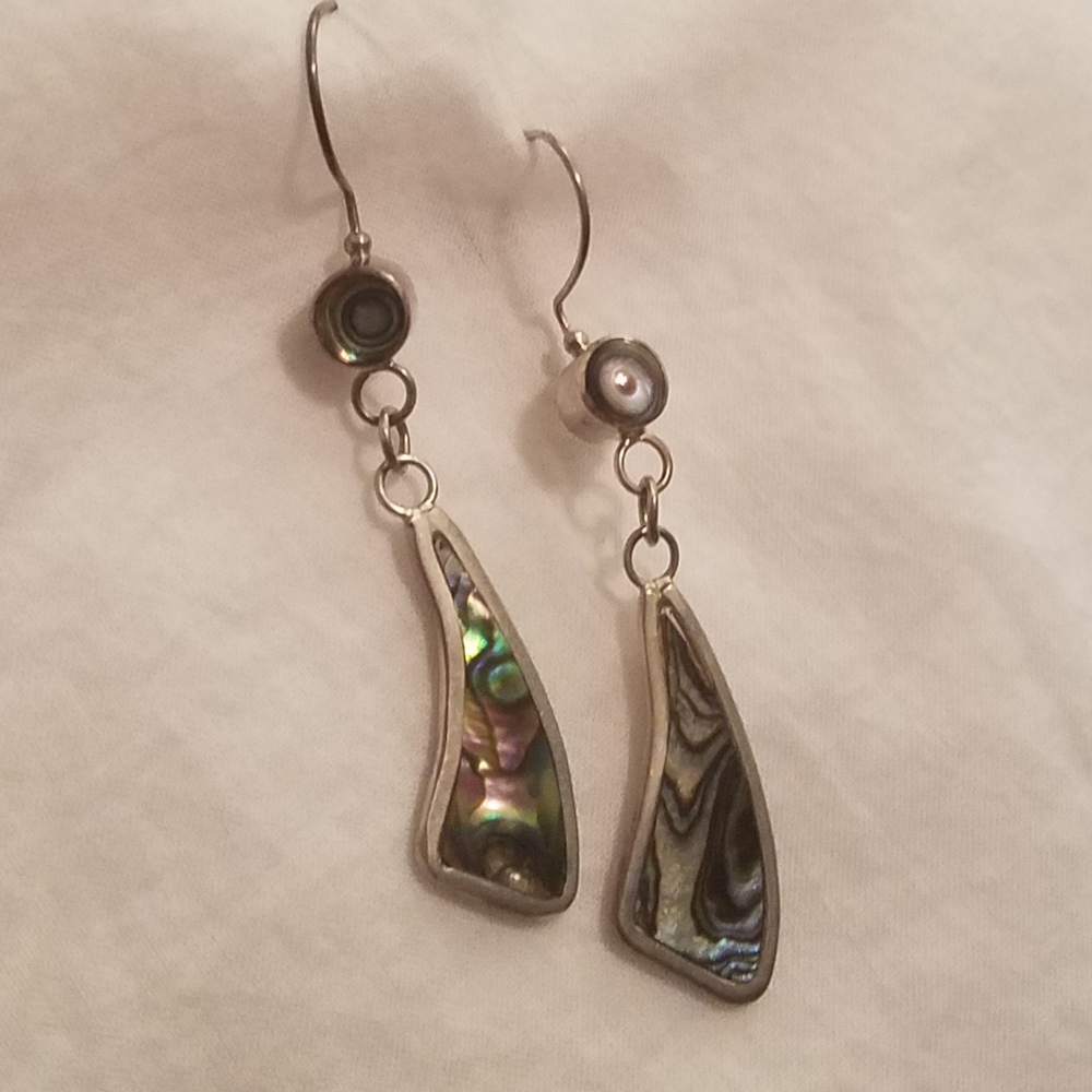 Abalone Shell Sterling Silver Earrings
